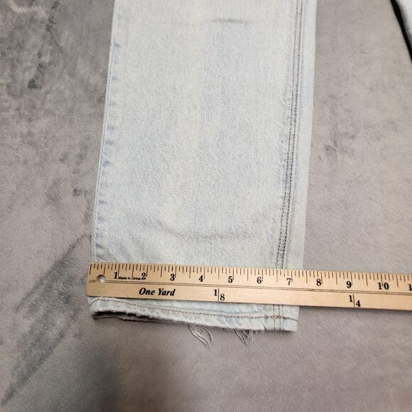 American Eagle Jeans Womens 6 Long Light Wash Highest Rise Baggy Straight - Picture 9 of 15
